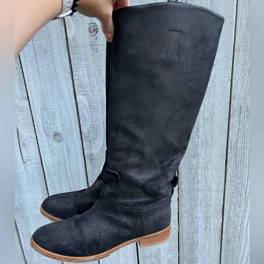 RAG & BONE 38.5 Holly Riding Boots Knee-High Black